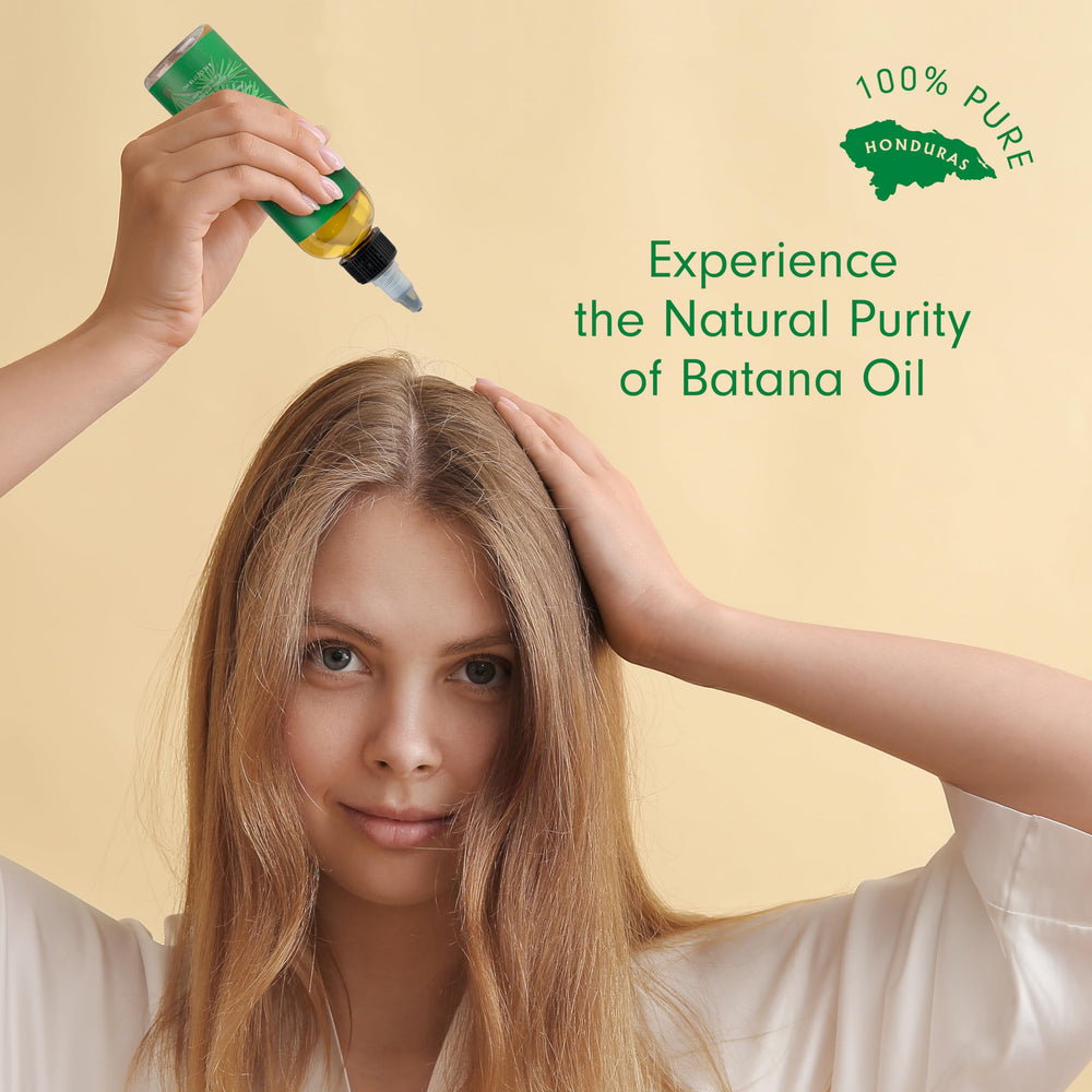 label detail on Dersie bottle emphasizing pure batana oil authenticity