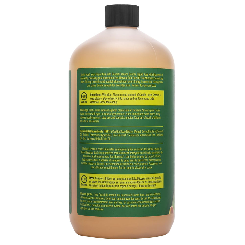 Desert Essence foam on hands showing effective cleansing