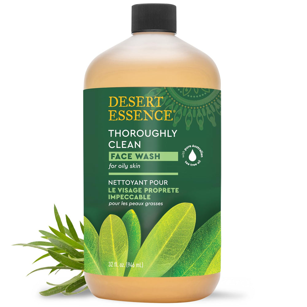 Desert Essence front bottle showing product and soothing benefits