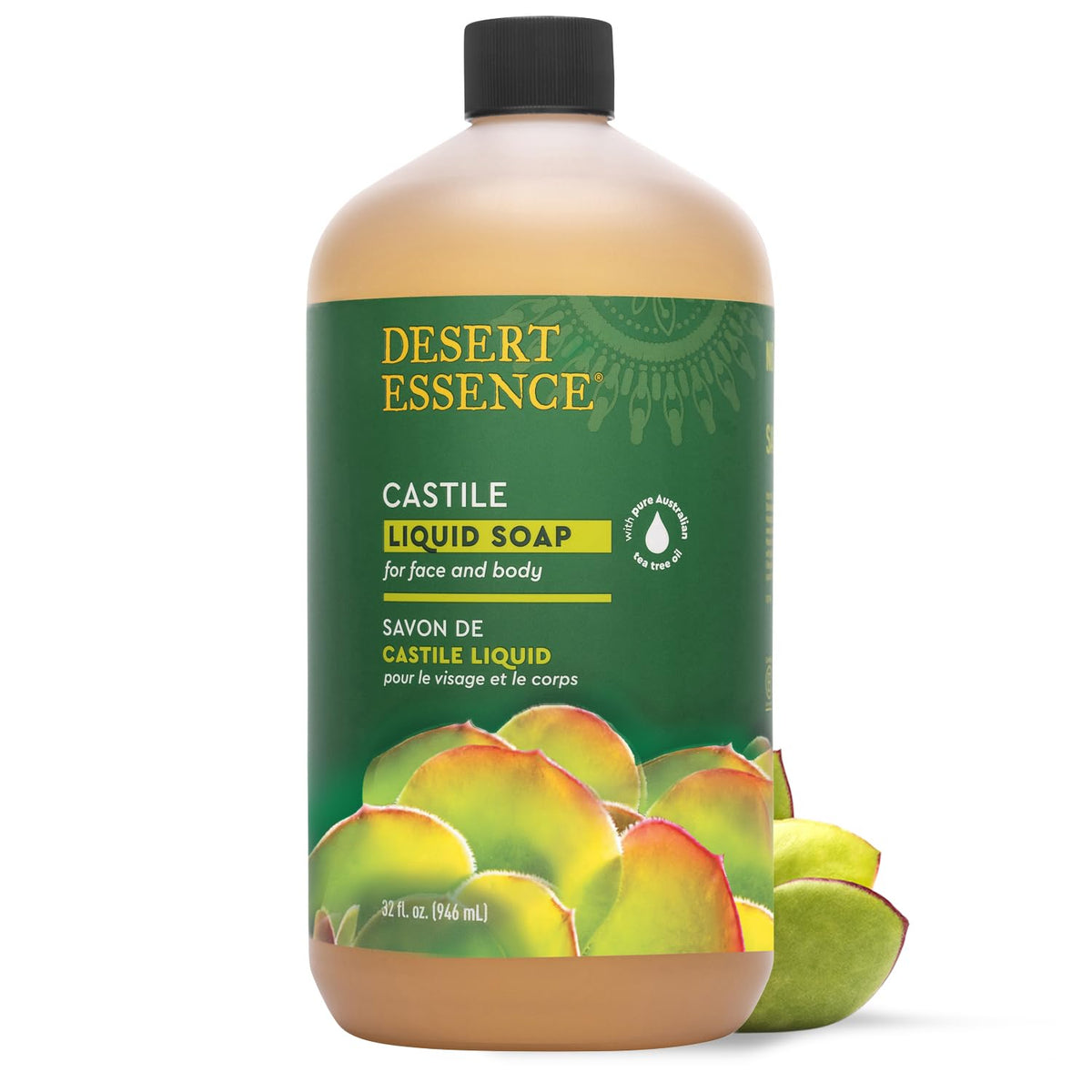 Desert Essence front packaging showing product and benefits