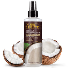 Desert Essence spray nozzle dispensing fine mist for even heat protection