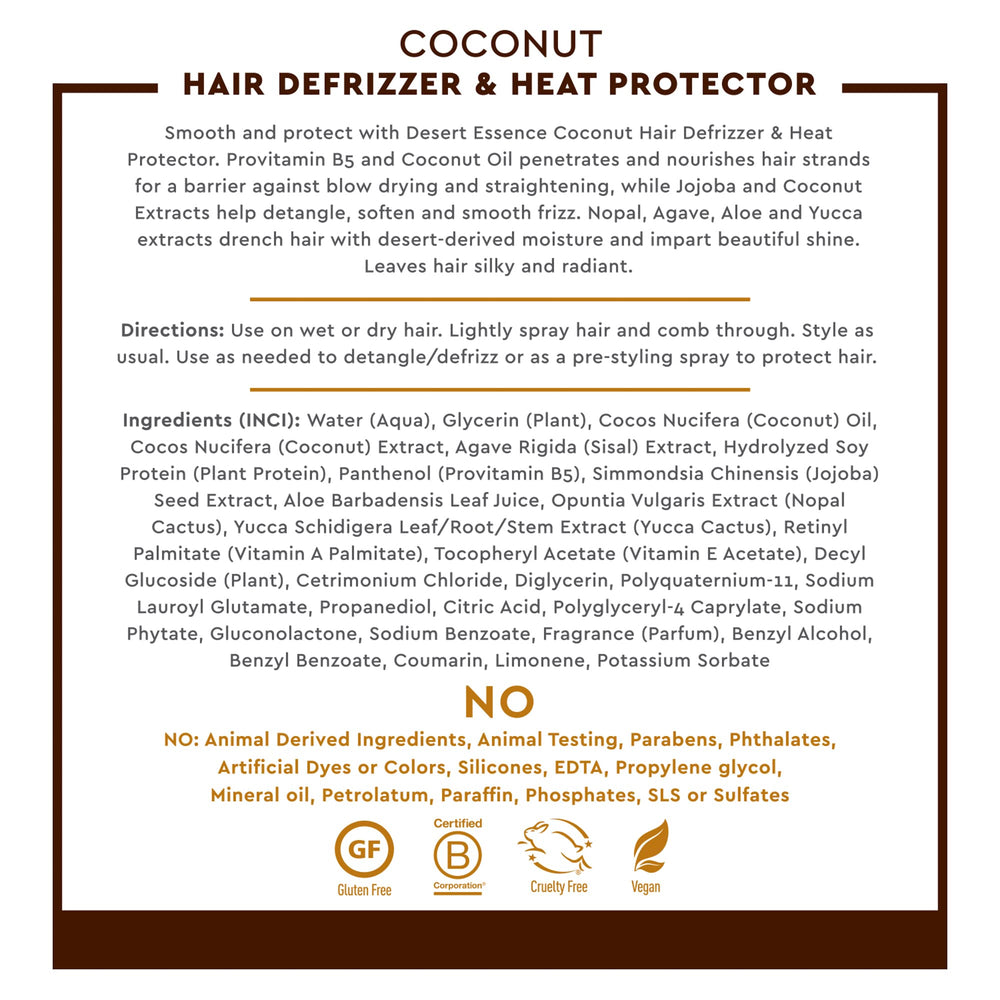 Desert Essence product texture on hair strand showing smoothing effect