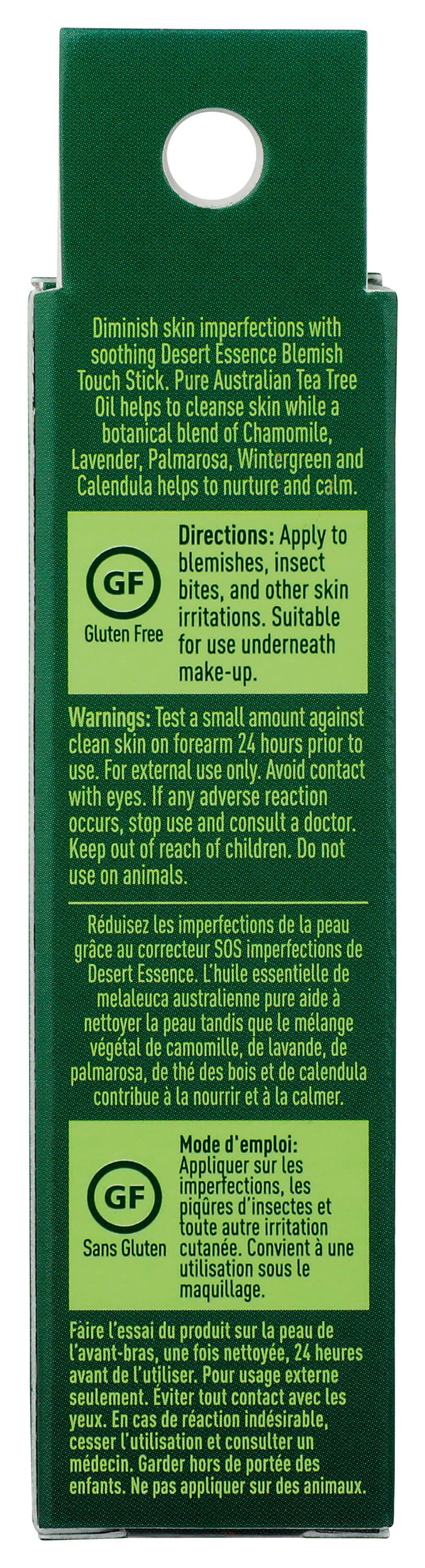Desert Essence touch stick open applicator ready for precise blemish application benefit