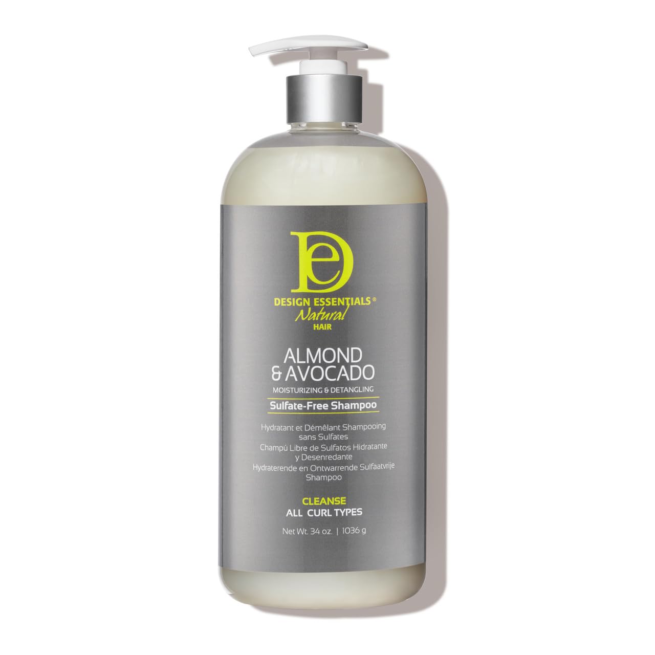 Design Essentials front bottle view showing product and benefits