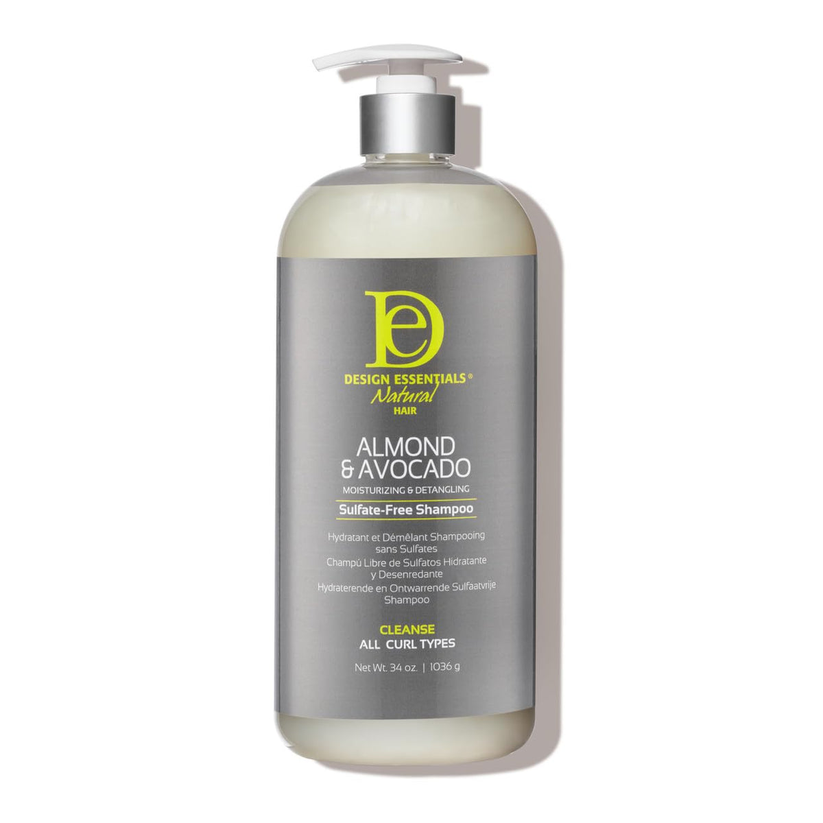 Design Essentials front bottle view showing product and benefits