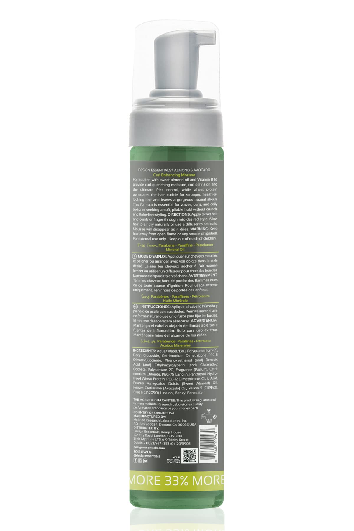 Design Essentials mousse being diffused into curls for faster styling