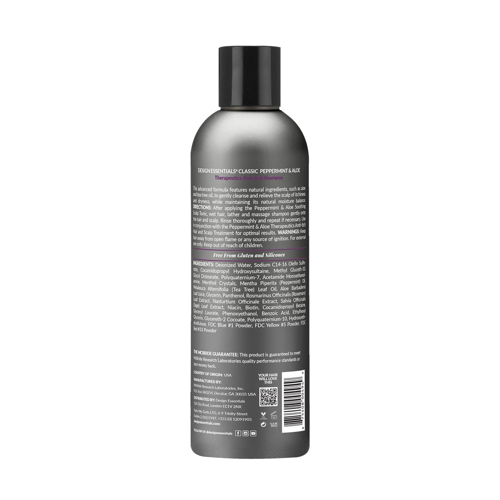 Design Essentials shampoo texture being poured showing creamy lather and moisturizing benefit