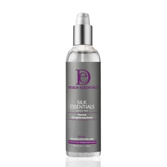 Design Essentials bottle front view showing clear serum and salon-ready shine