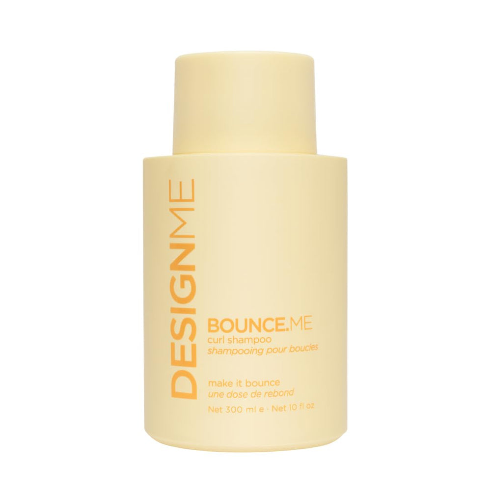 Design.Me front bottle view showing label and curl-care branding for easy identification