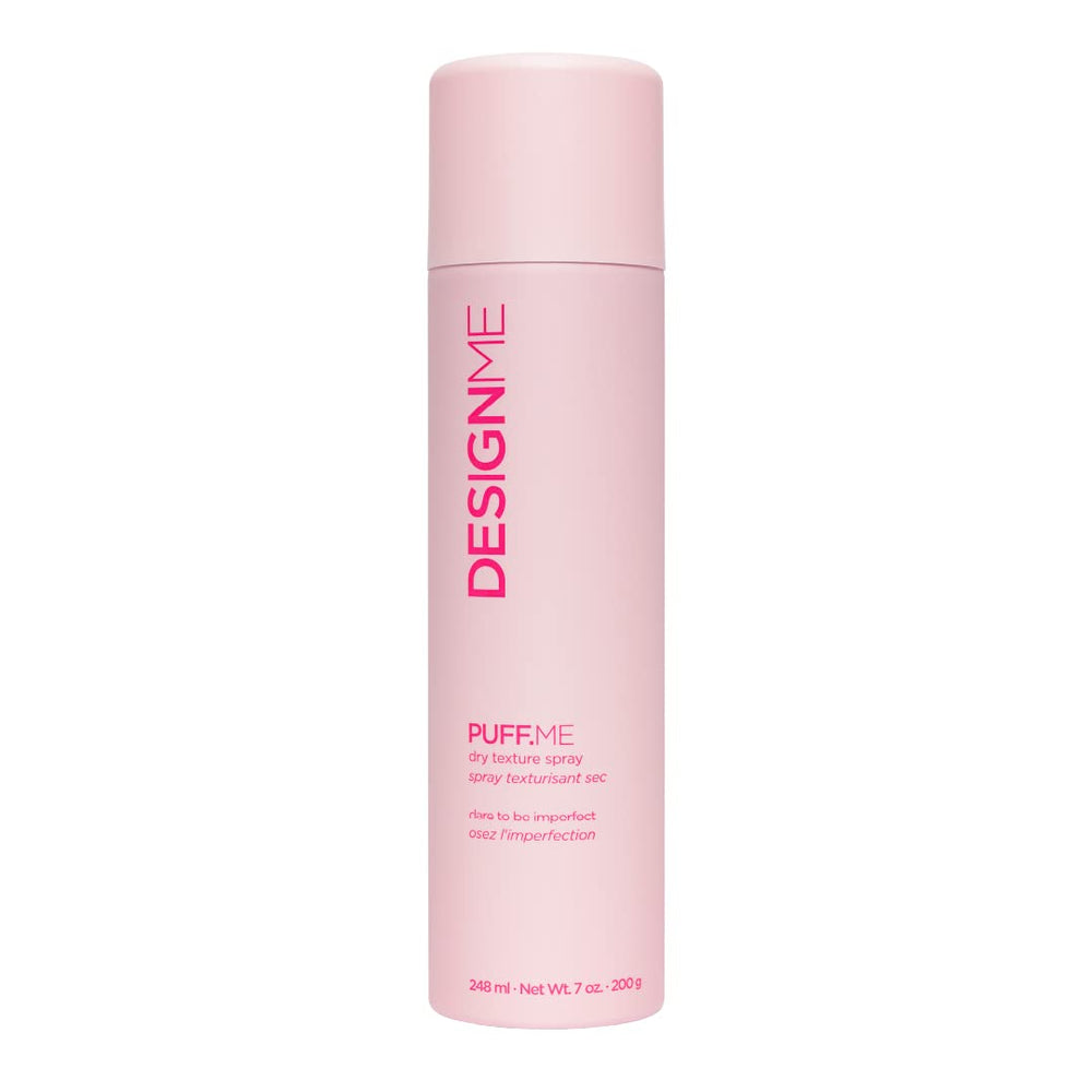 Design.Me PUFF.ME front packaging showing spray can and product benefit