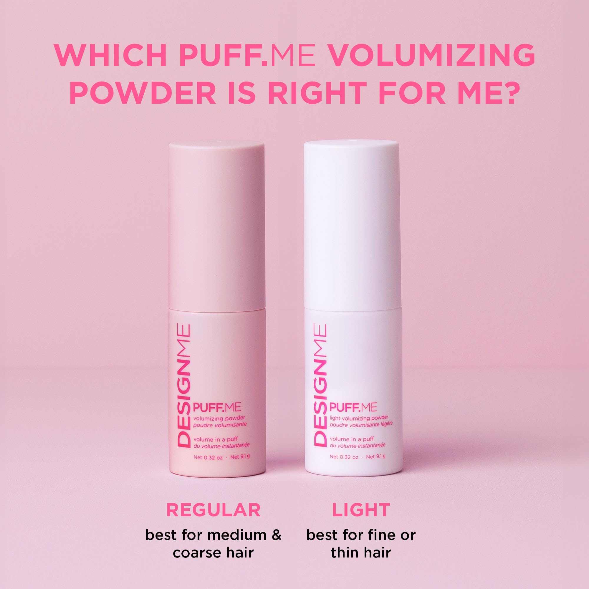 Design.Me PUFF.ME used by stylist in salon setting showing professional-grade lift and styling support