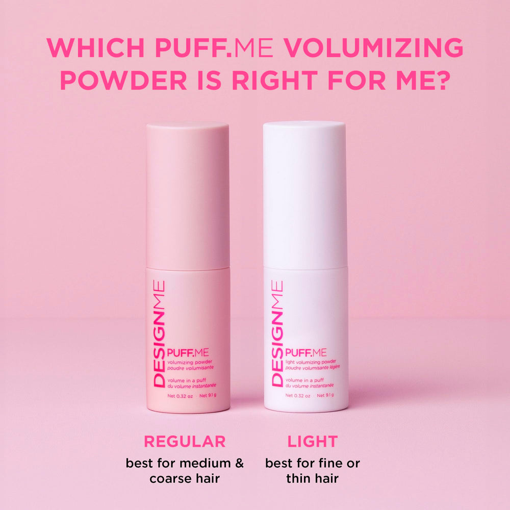 Design.Me PUFF.ME used by stylist in salon setting showing professional-grade lift and styling support
