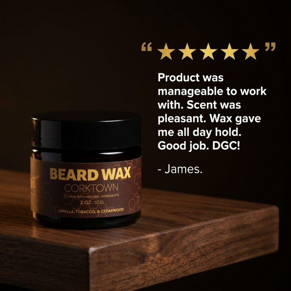 Detroit Grooming Co. before and after image indicating softened, tamed beard
