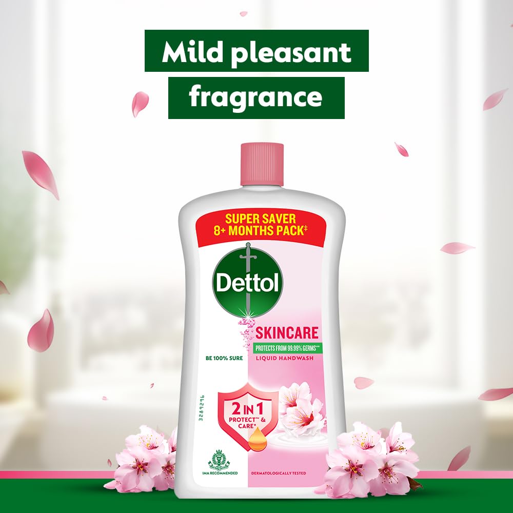 Two Dettol bottles on counter showing value pack for busy households