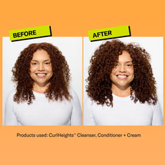DevaCurl CurlHeights being applied to soaking wet curls for root lift and definition