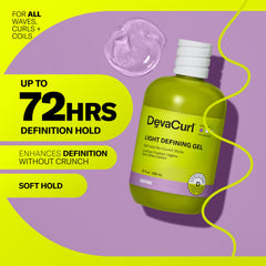 DevaCurl gel texture close-up showing lightweight consistency and easy distribution benefit
