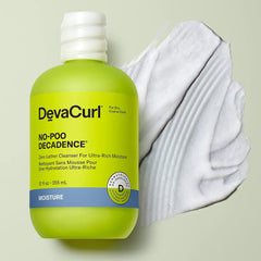 DevaCurl creamy cleanser texture close-up illustrating rich hydration benefits