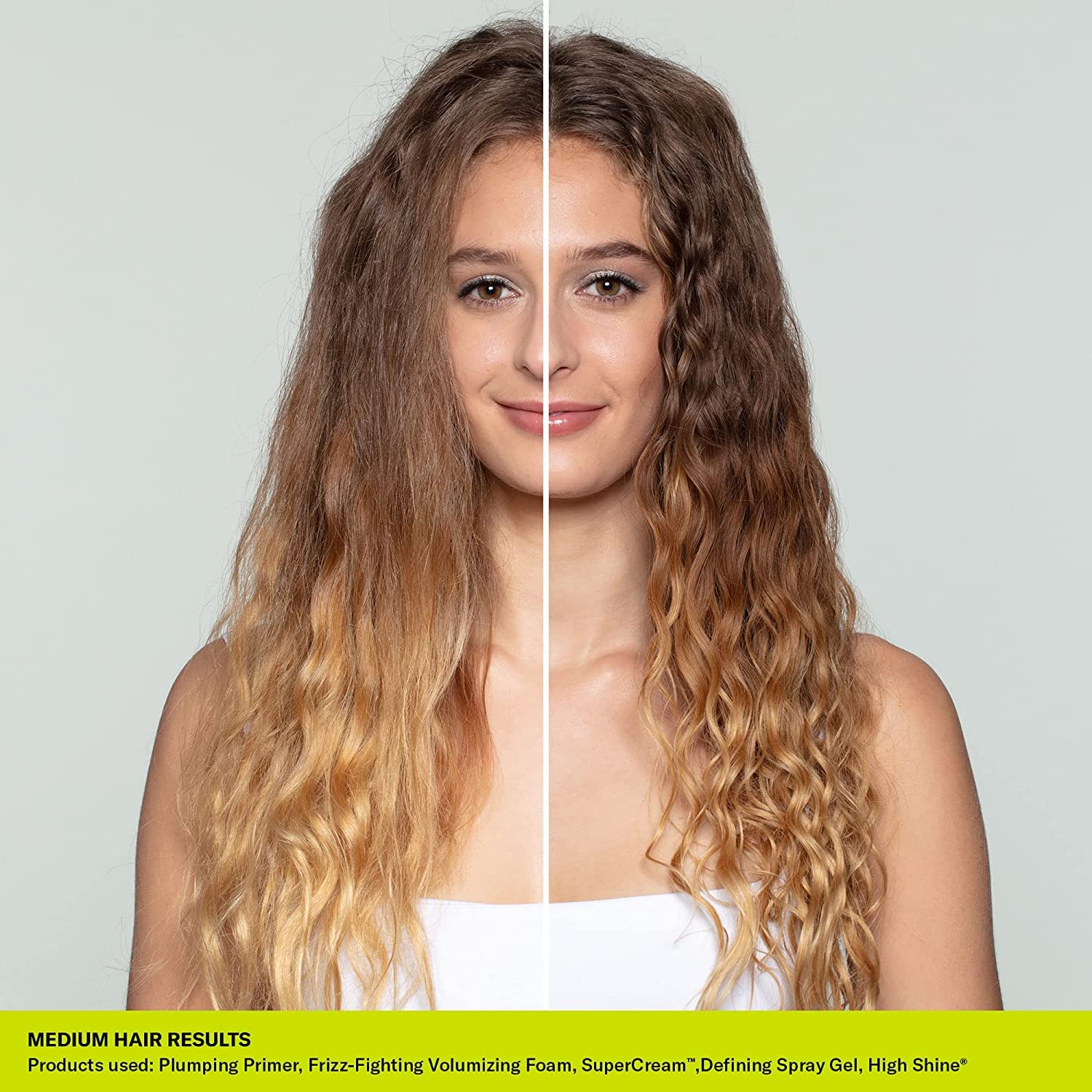 DevaCurl primer being applied to damp curls improving manageability and prepping for styling