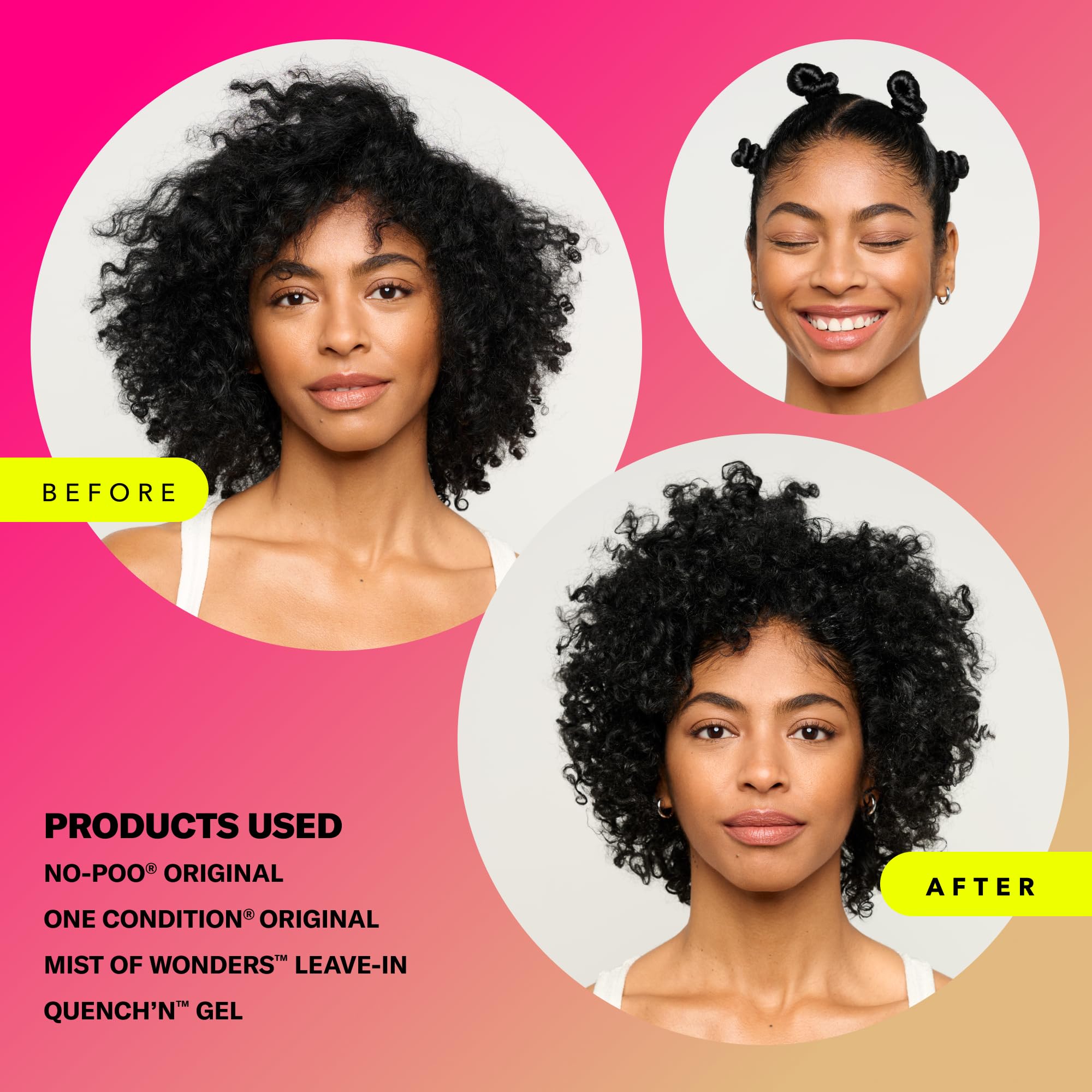DevaCurl applied on damp curls demonstrating definition and reduced frizz