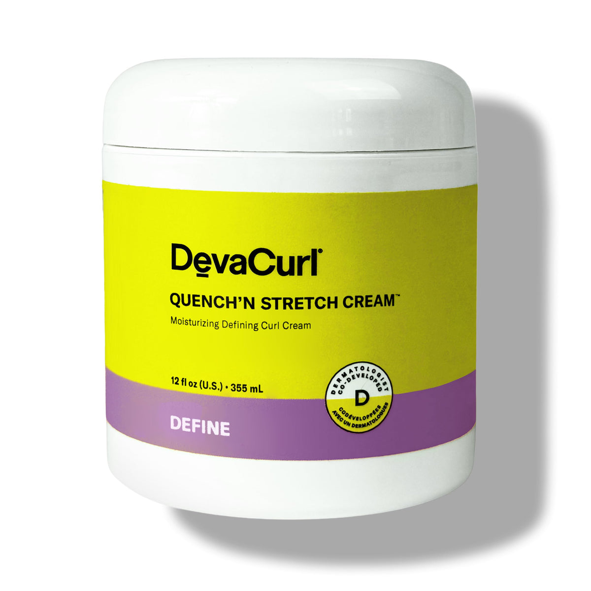 DevaCurl jar front view showing product branding and size benefit