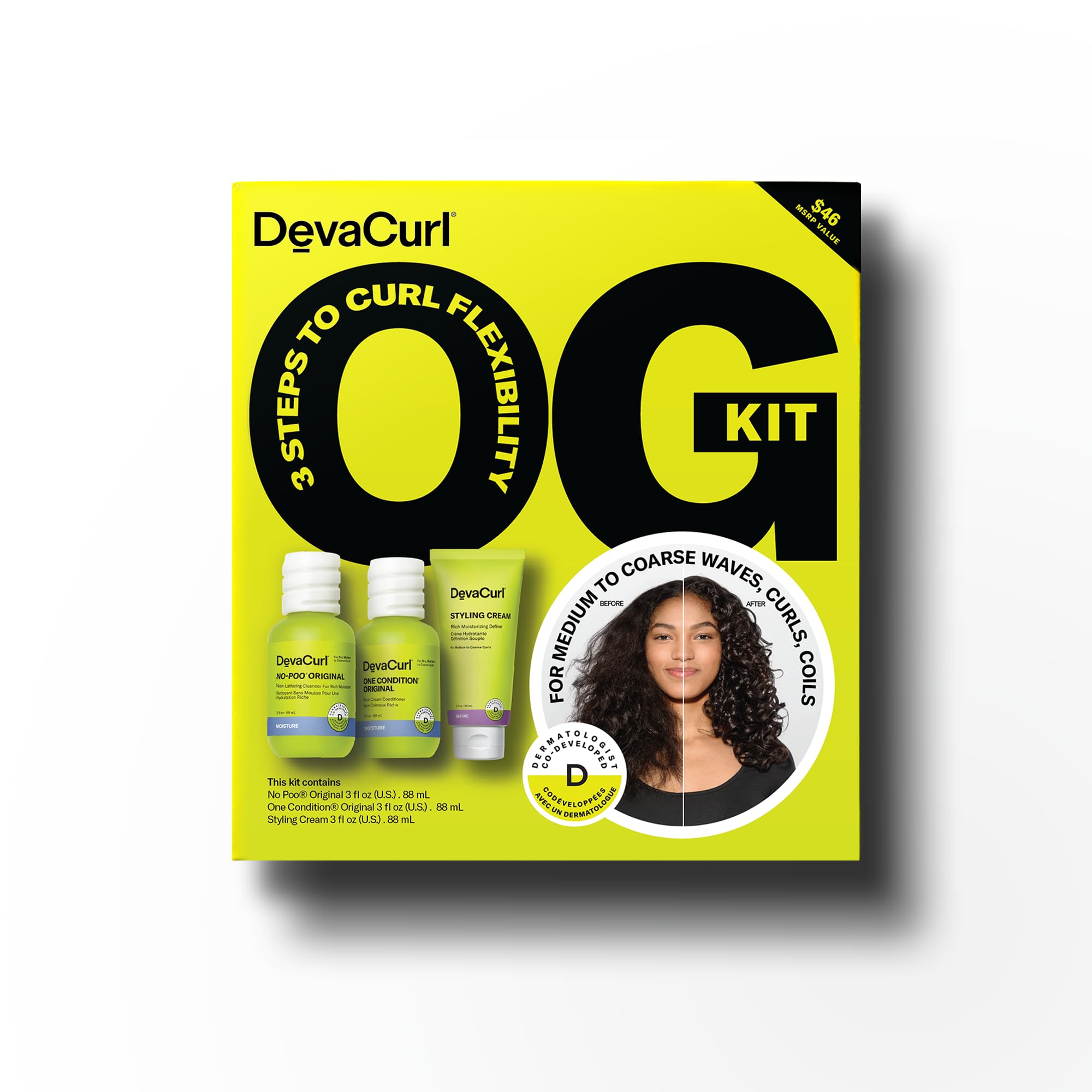 DevaCurl defined curls in lifestyle setting showing frizz control and natural definition