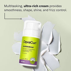 Close-up of SuperCream texture by DevaCurl showing creamy consistency for smooth application