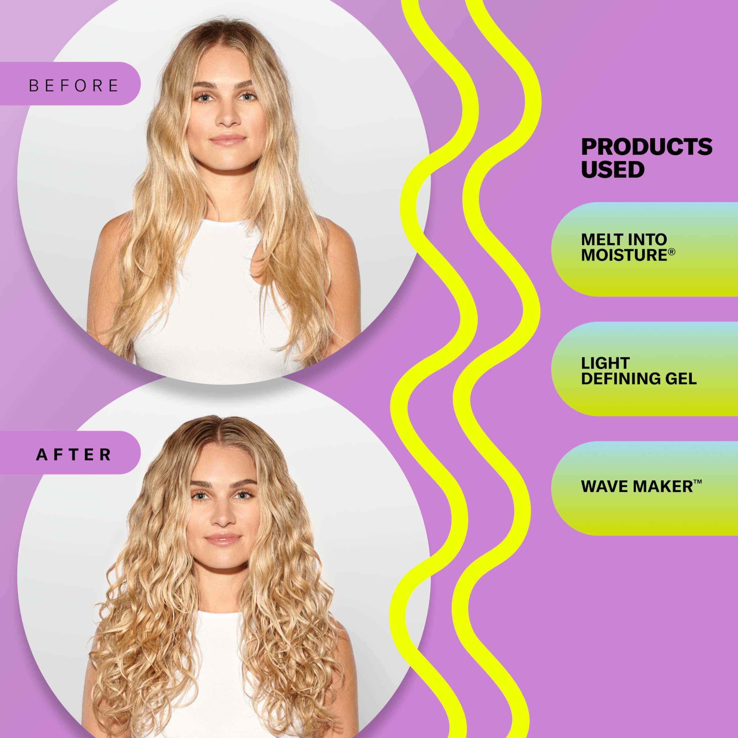 DevaCurl being applied to damp hair demonstrating clumping and enhanced wave shape