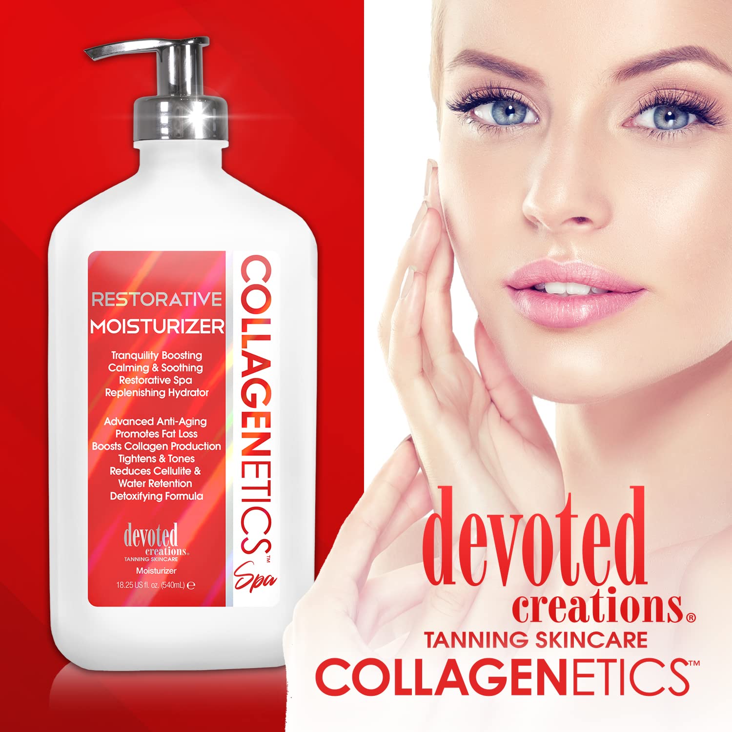 Devoted Creations applying moisturizer on forearm demonstrating smooth absorption and immediate softening benefit