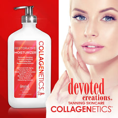 Devoted Creations applying moisturizer on forearm demonstrating smooth absorption and immediate softening benefit