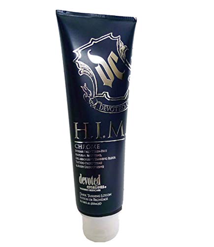 Devoted Creations H.I.M Chrome lotion texture close-up showing smooth, non-greasy finish