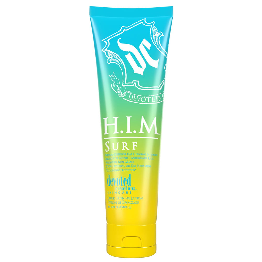 Devoted Creations HIM Surf front packaging showing label and benefits