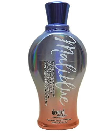 Devoted Creations bottle front label showing product and quick bronzing benefit