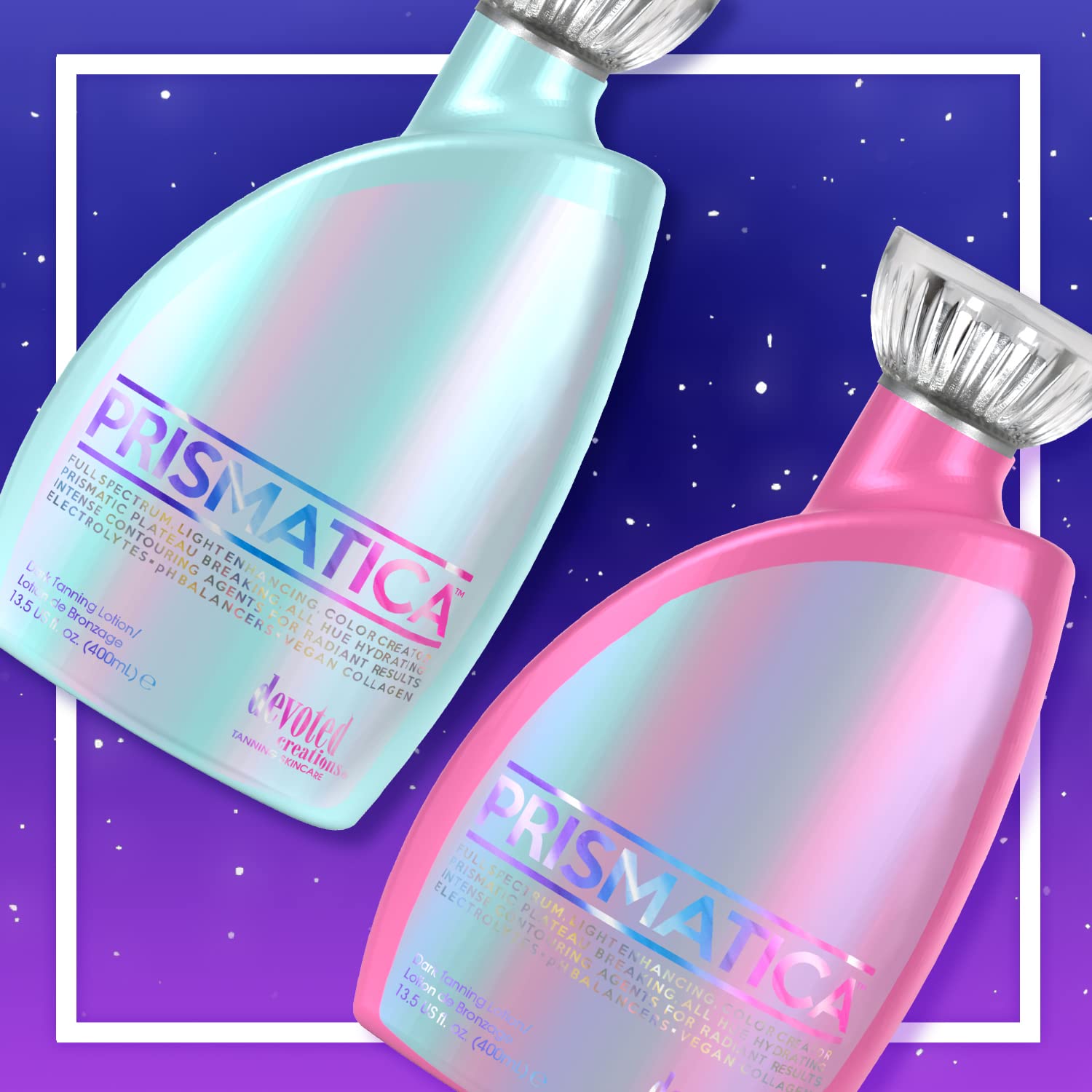 Devoted Creations prismatica bottle next to a ruler for scale showing 400ml capacity benefit