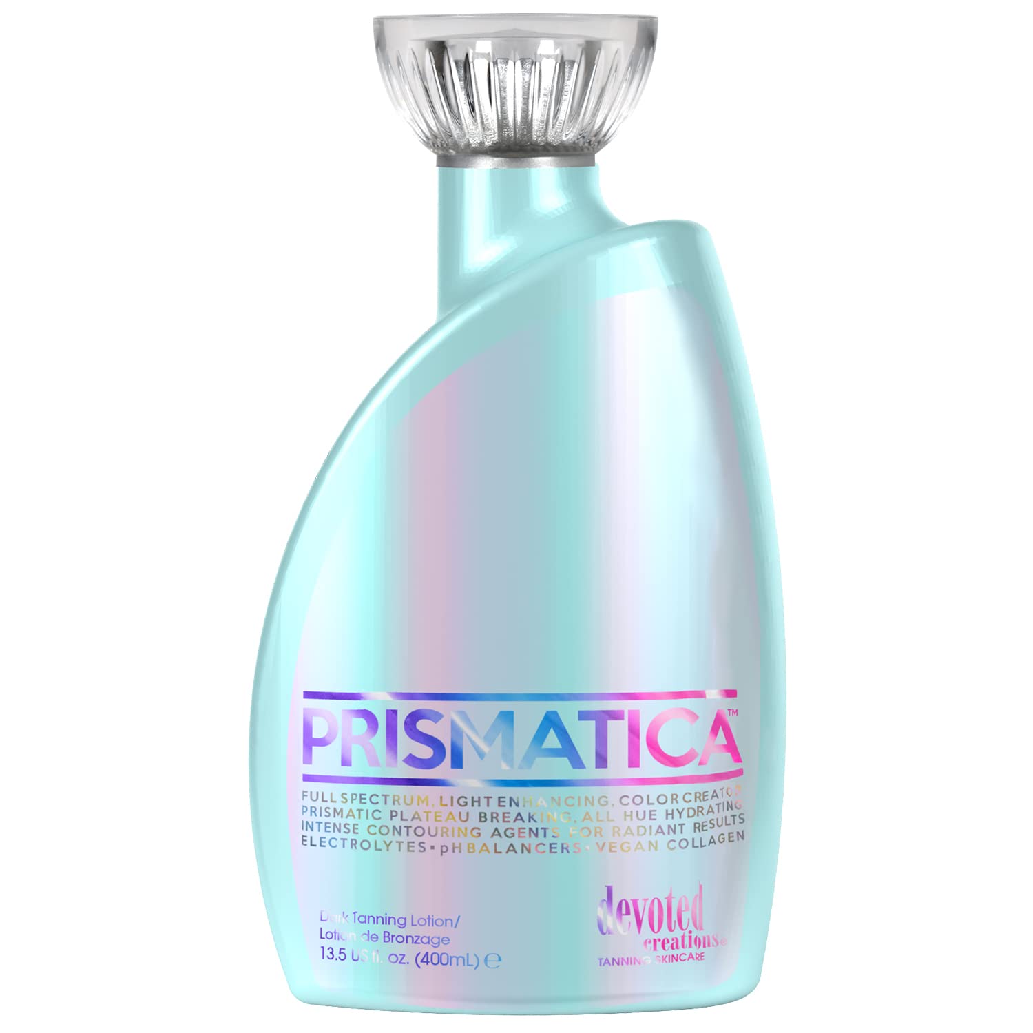 Devoted Creations prismatica front packaging showing label and 400ml bottle benefit: clear product identity