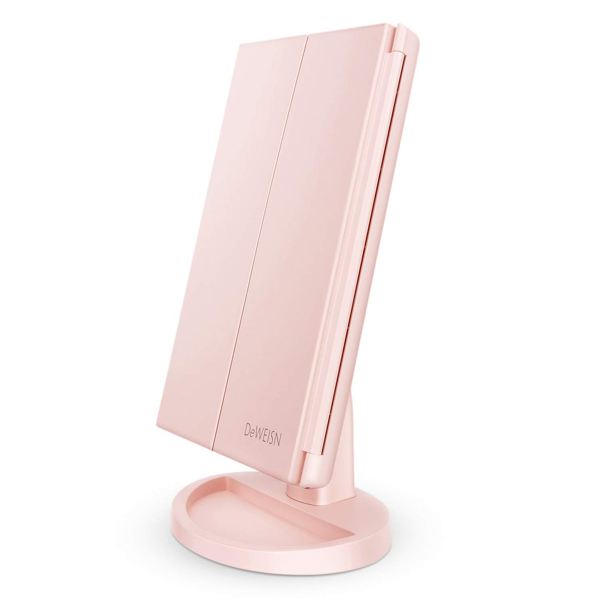 deweisn front open vanity mirror with bright LEDs for precise makeup