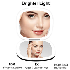 deweisn close-up of LED ring lighting showing adjustable brightness and true color