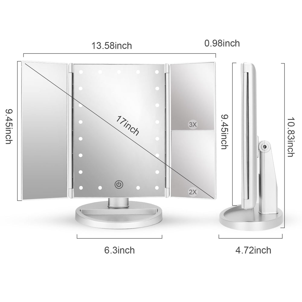 deweisn mirror rotated to demonstrate 180-degree swivel and stable angle