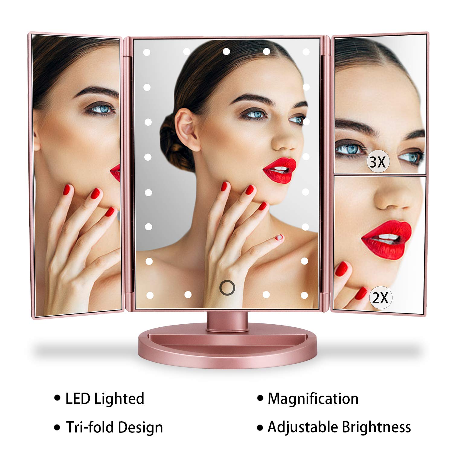 deweisn packed in suitcase portable travel mirror convenience