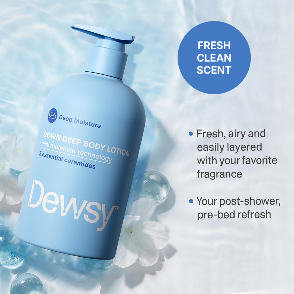 Dewsy lotion paired with hyaluronic acid body serum to boost moisture