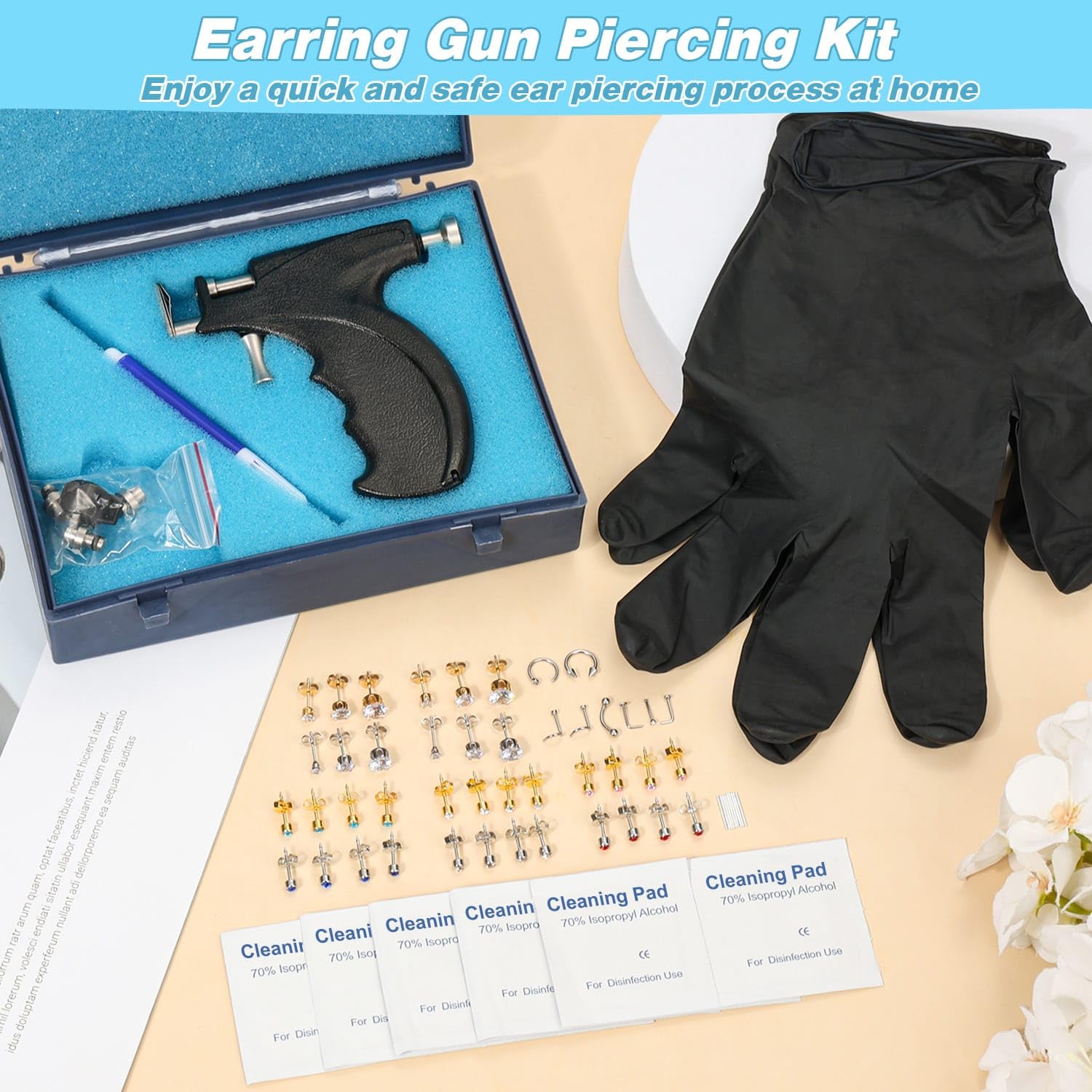 Dexpinzo nose rings and silver ear sticks displayed for multi-site use benefit