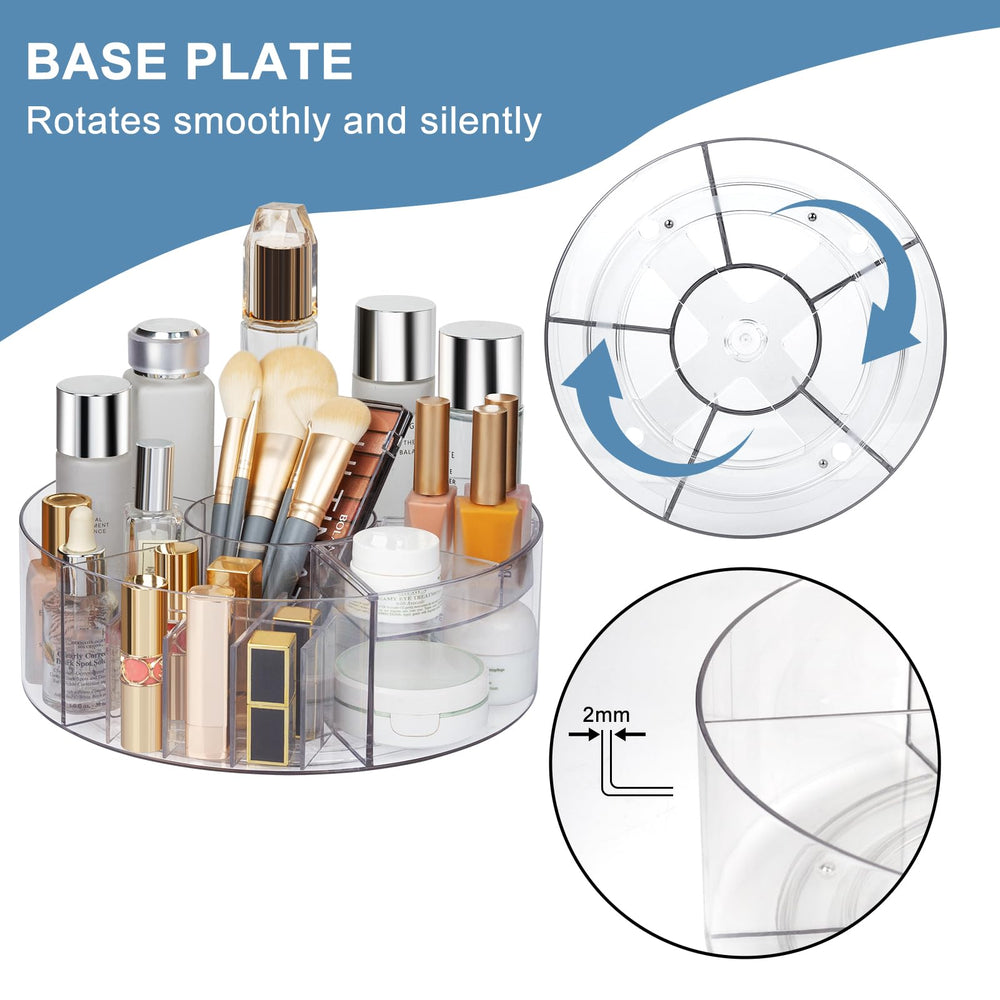 Dezzer hand spinning organizer demonstrating smooth rotation and easy access