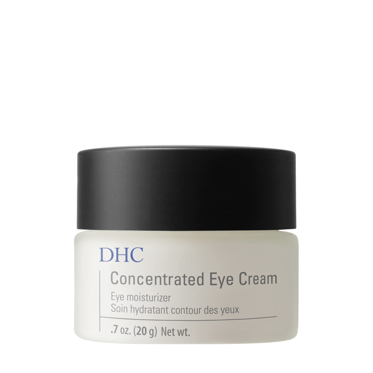 DHC concentrated eye cream jar front view showing product and brand benefits