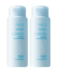 DHC face wash powder front packaging showing two jars and benefits