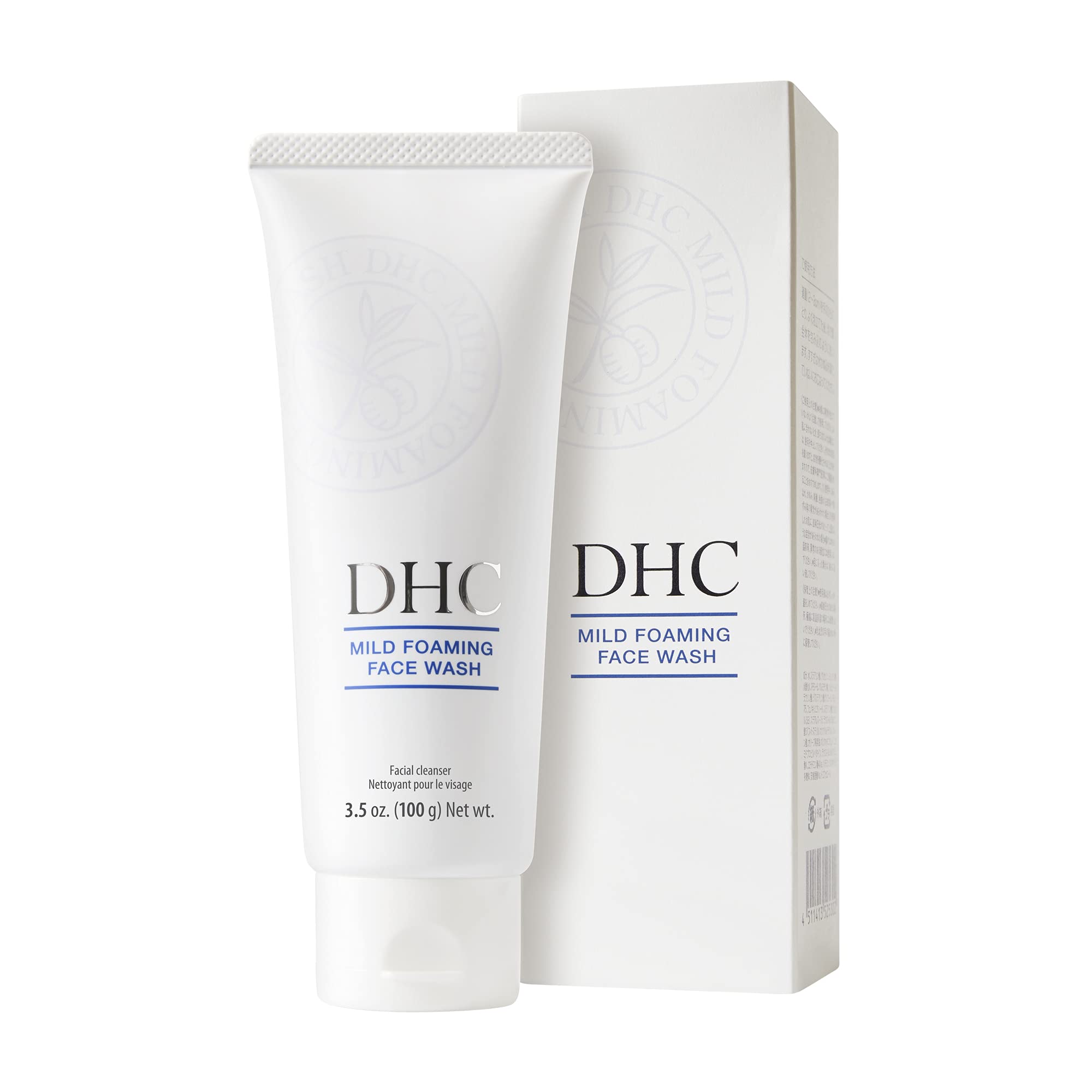 DHC creamy mousse texture on skin highlighting gentle, hydrating cleansing action