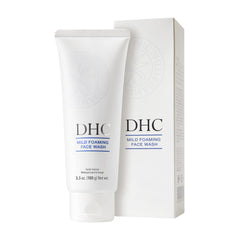 DHC creamy mousse texture on skin highlighting gentle, hydrating cleansing action