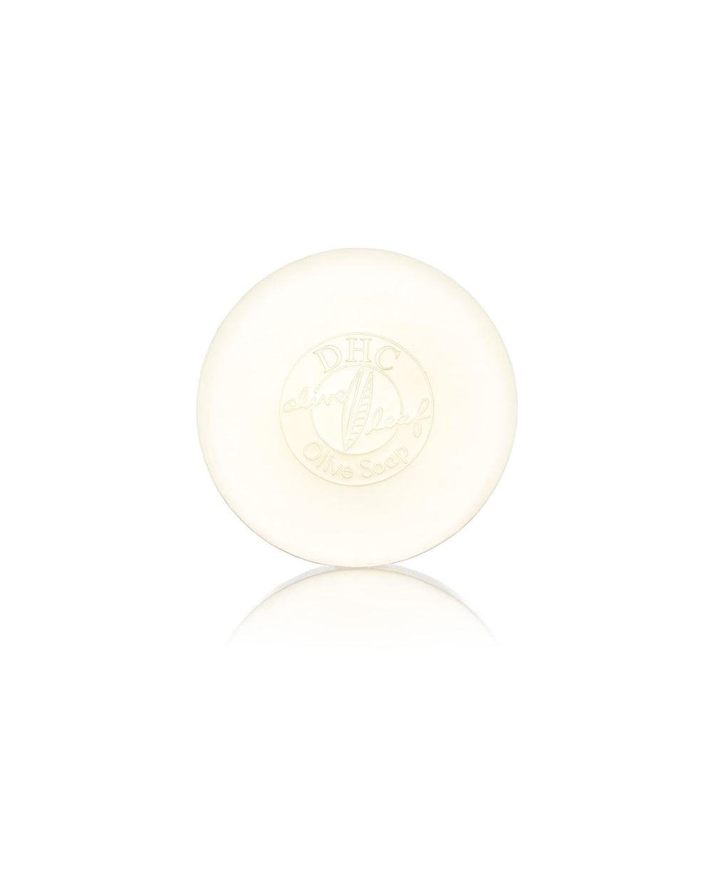 DHC olive soap front packaging showing clean bar and brand benefit