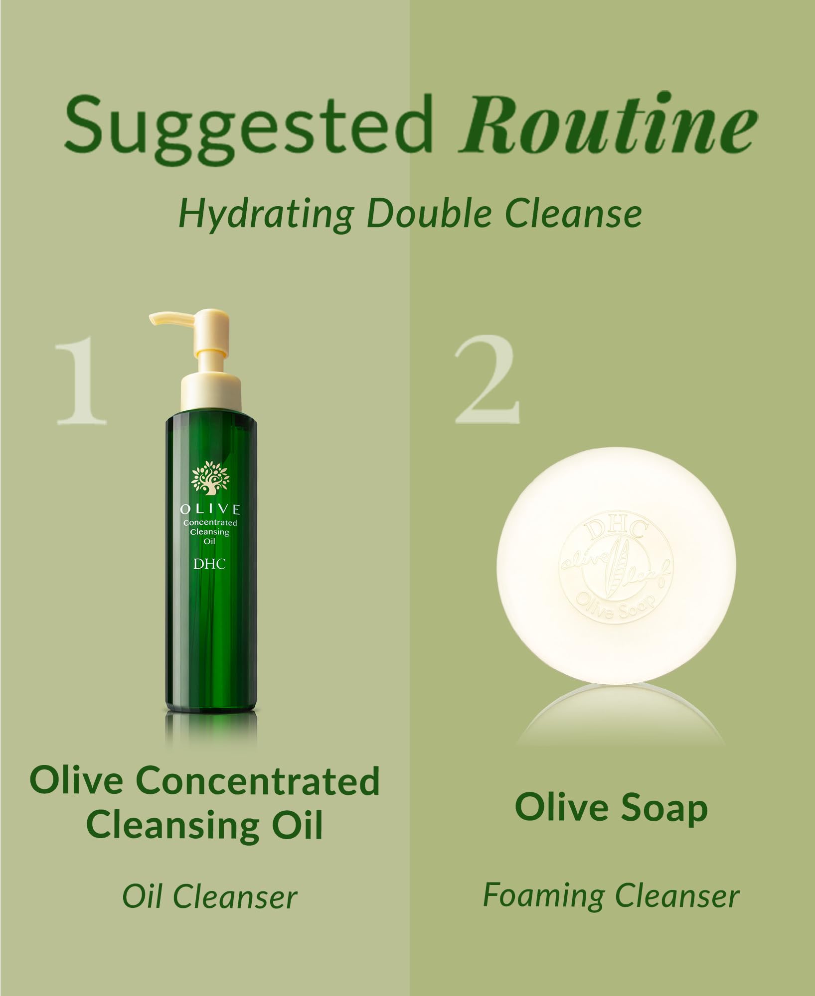 DHC olive soap size on hand for scale and travel-friendly benefit