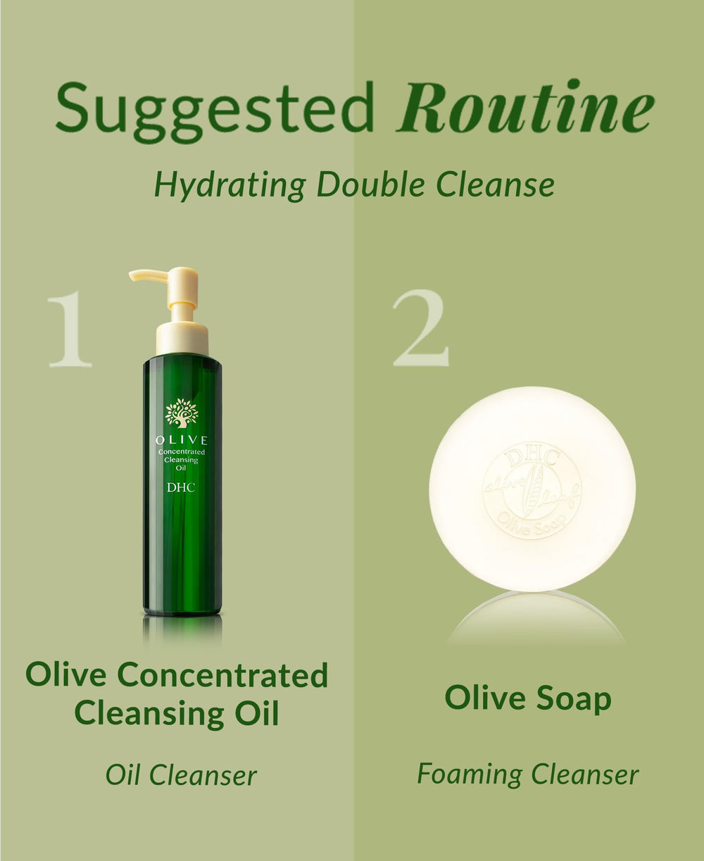 DHC olive soap size on hand for scale and travel-friendly benefit
