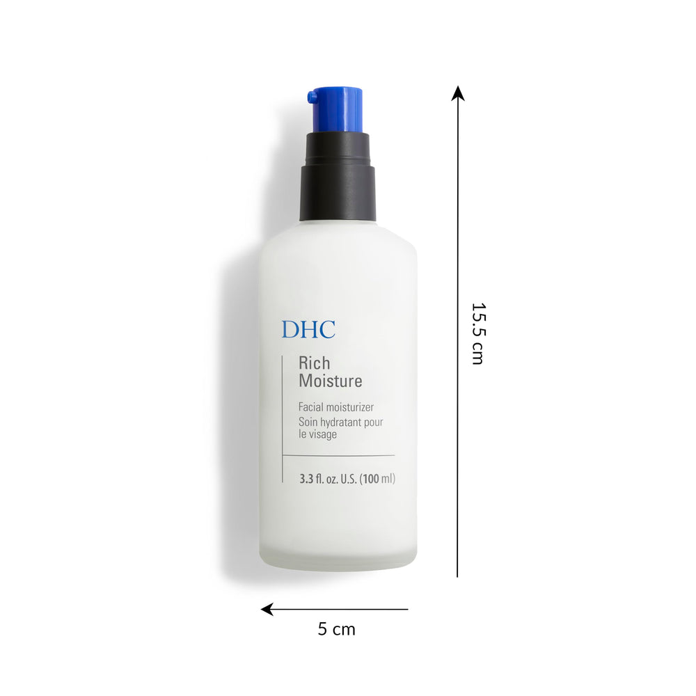DHC moisturizer on fingertip demonstrating application and lightweight feel