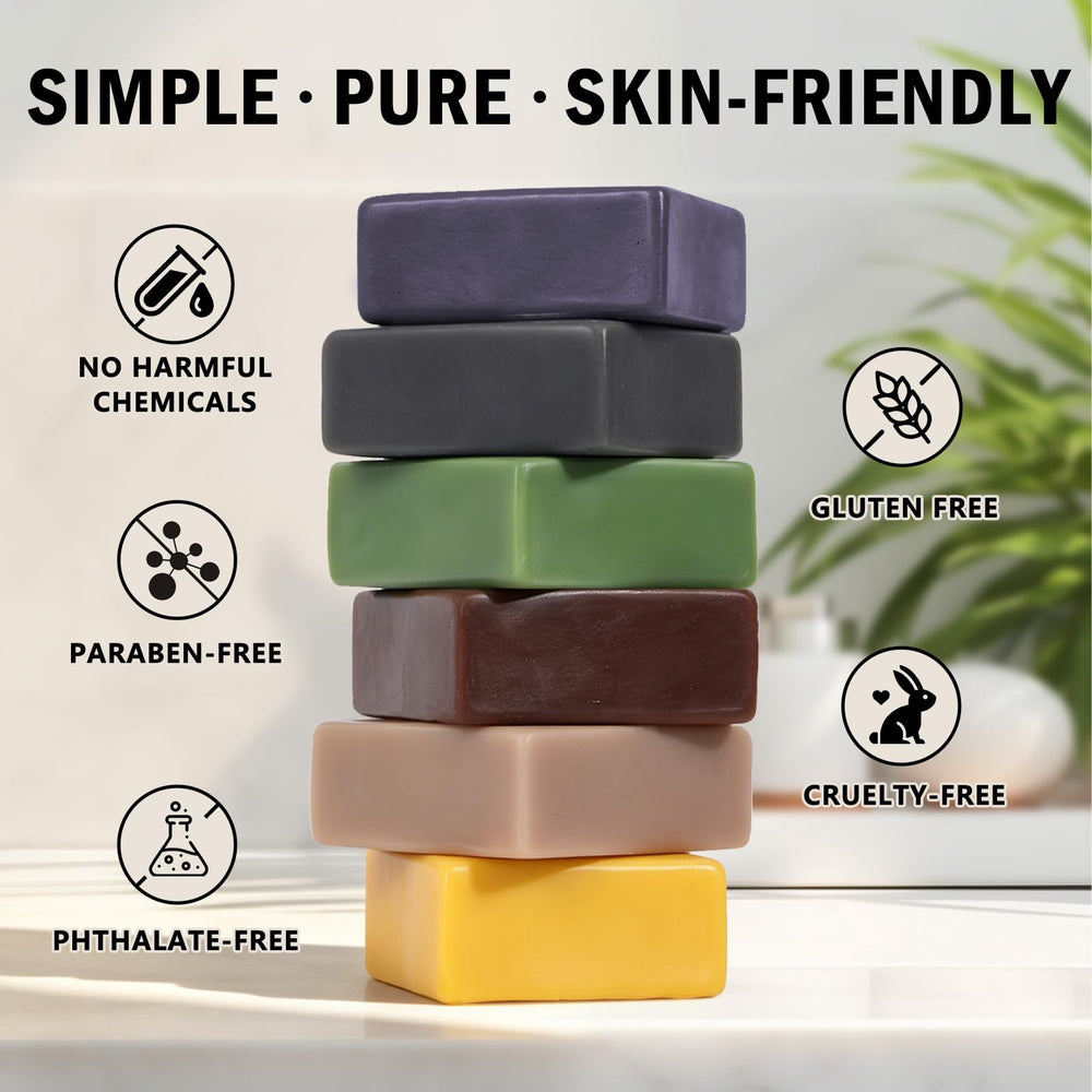 DHEUGHMOS scrub bar detail with walnut particles for gentle exfoliation benefit
